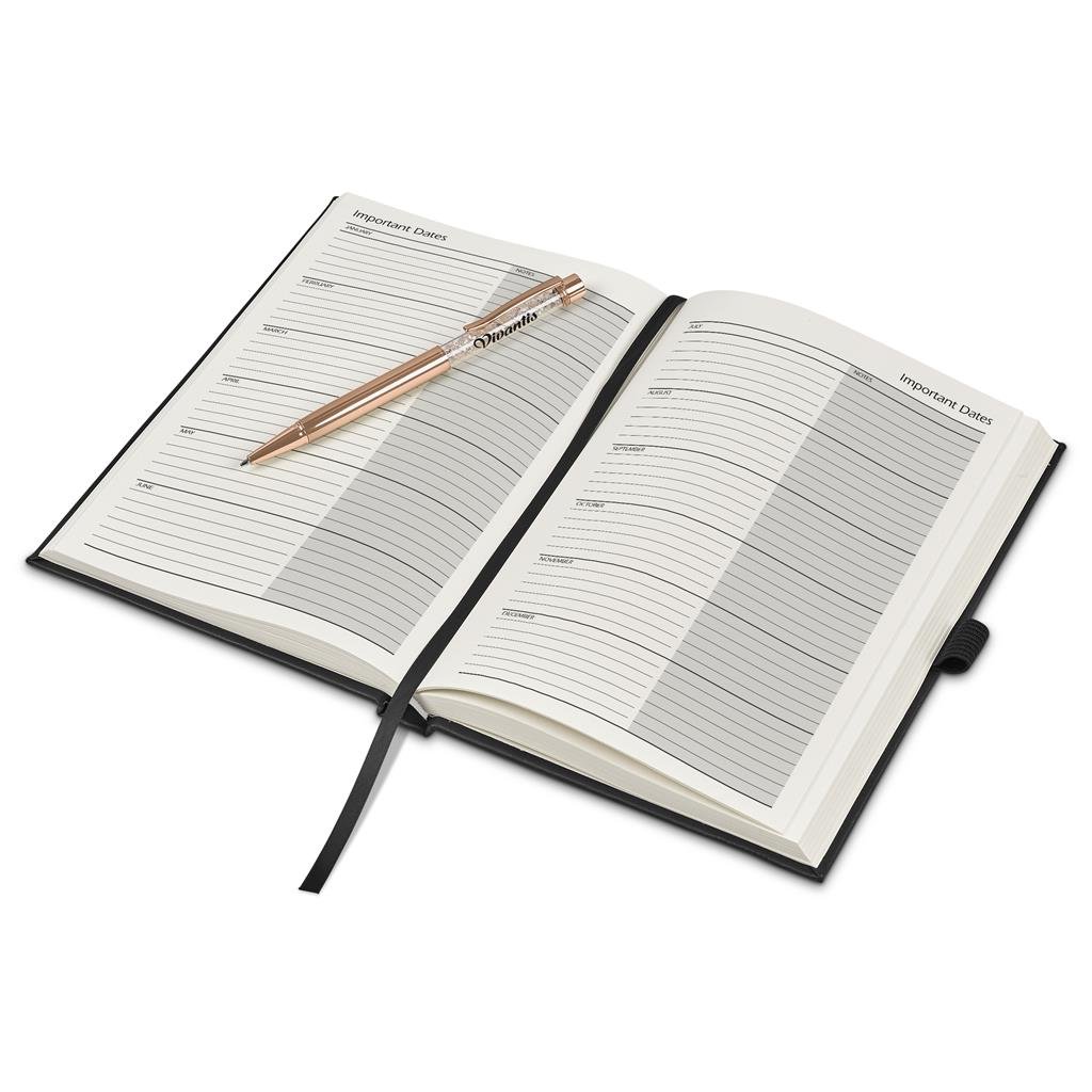 Advantage A5 2026 Diary & Hailey Pen Set BLACK - Diaries 2026,Diaries 2026,Diary Sets