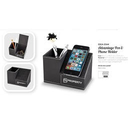 Advantage Pen And Phone Holder-Black-BL