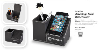 Advantage Pen And Phone Holder-Black-BL