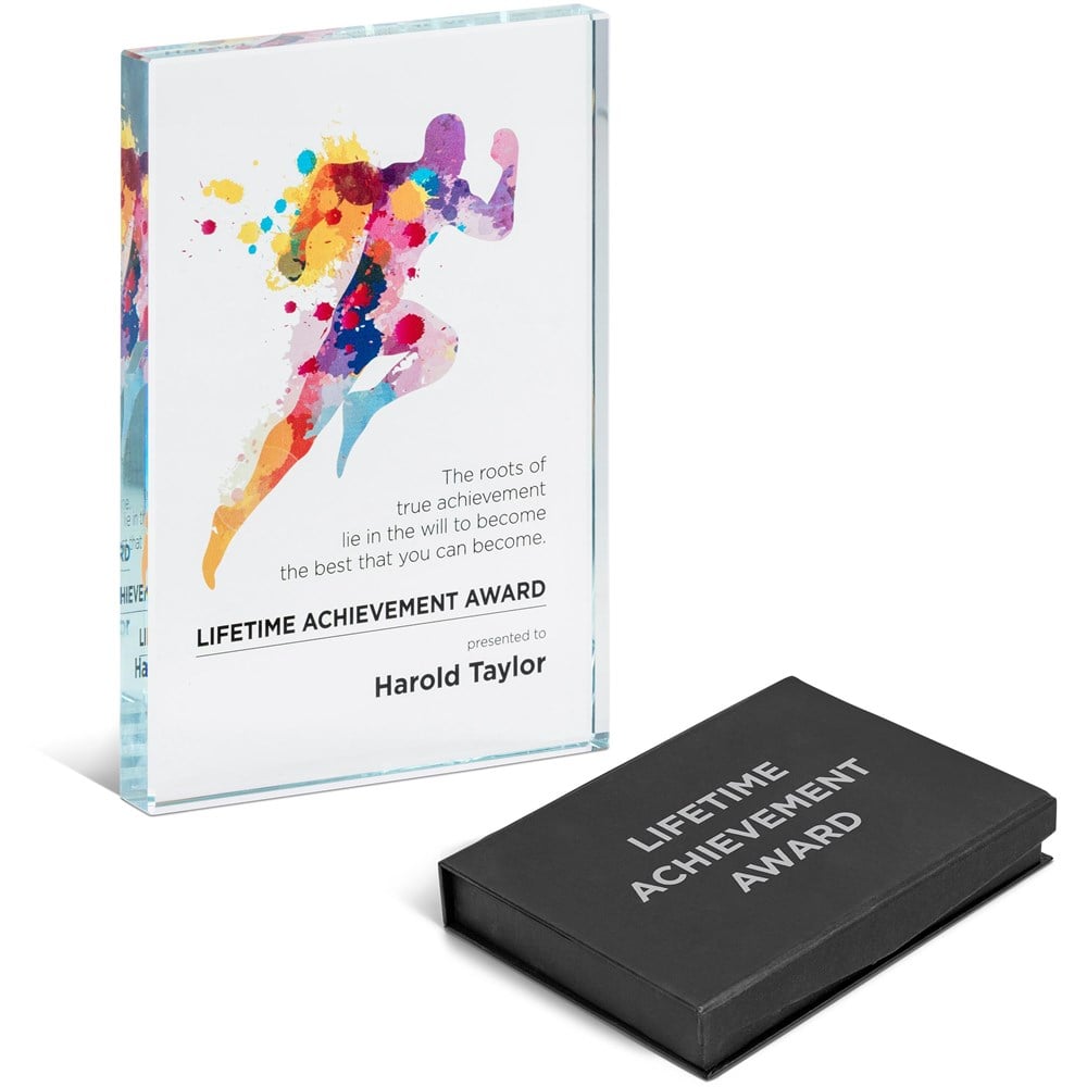 Custom Allstar Glass Award Transparent/Frosted White / T - Trophies