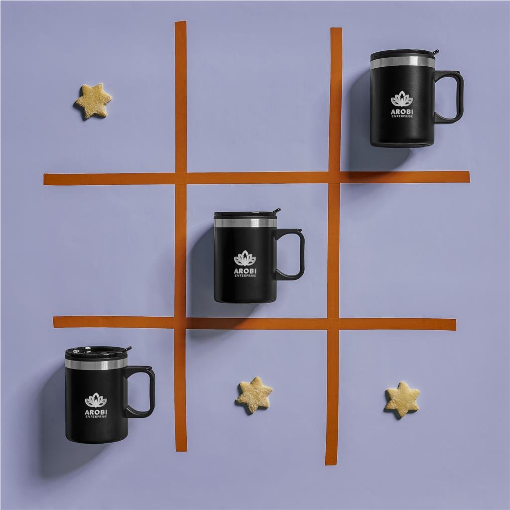 Angelo Stainless Steel & Plastic Double-Wall Mug – 360ml - Travel Mugs and Tumblers,Drinkware