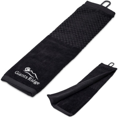 Arcadia Tri-Fold Golf Towel BLACK - Golf,Sports and Wellness,Golf Day Ideas,Sports And Wellness