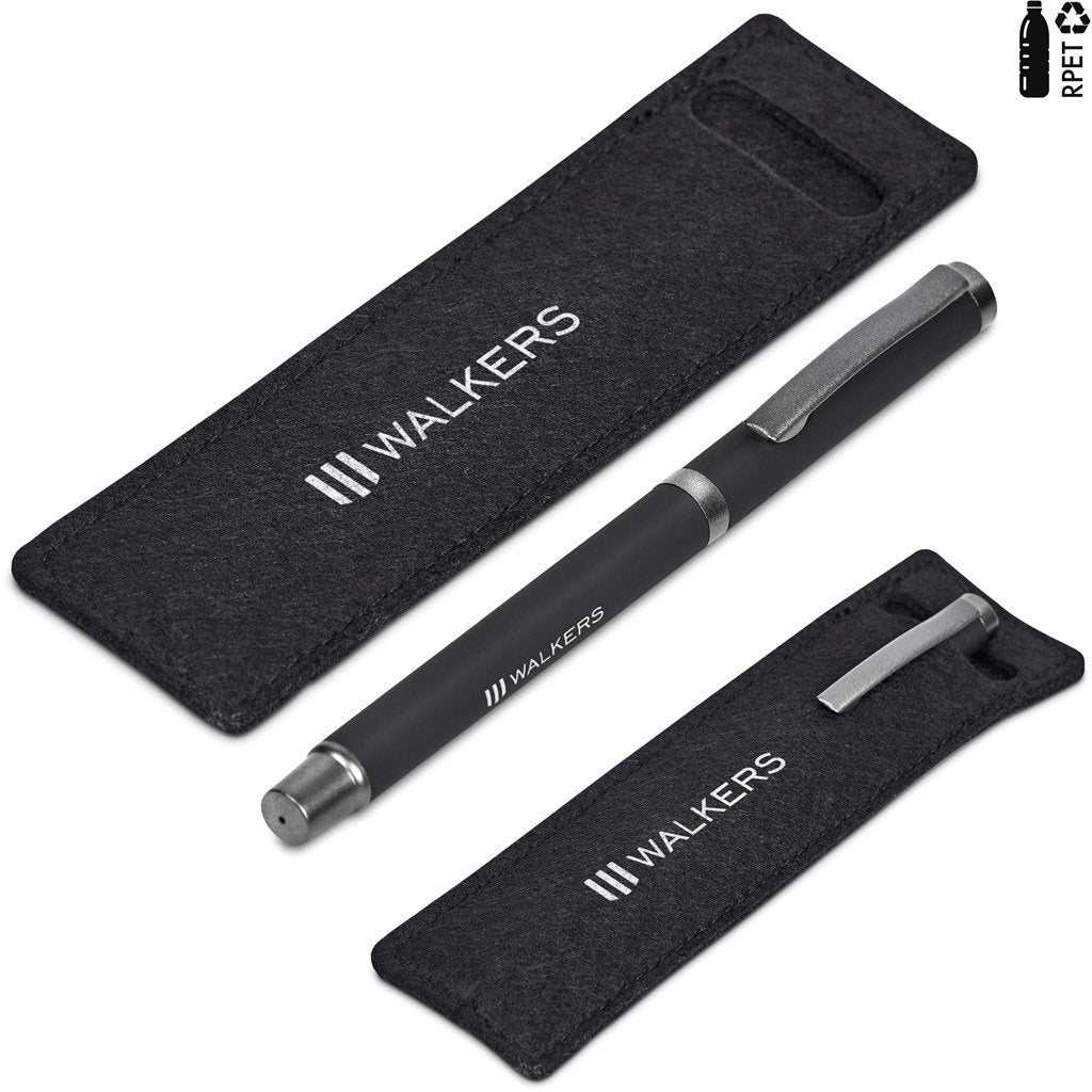 Asos Rollerball in Pouch BLACK - Metal Pens,Writing Instruments