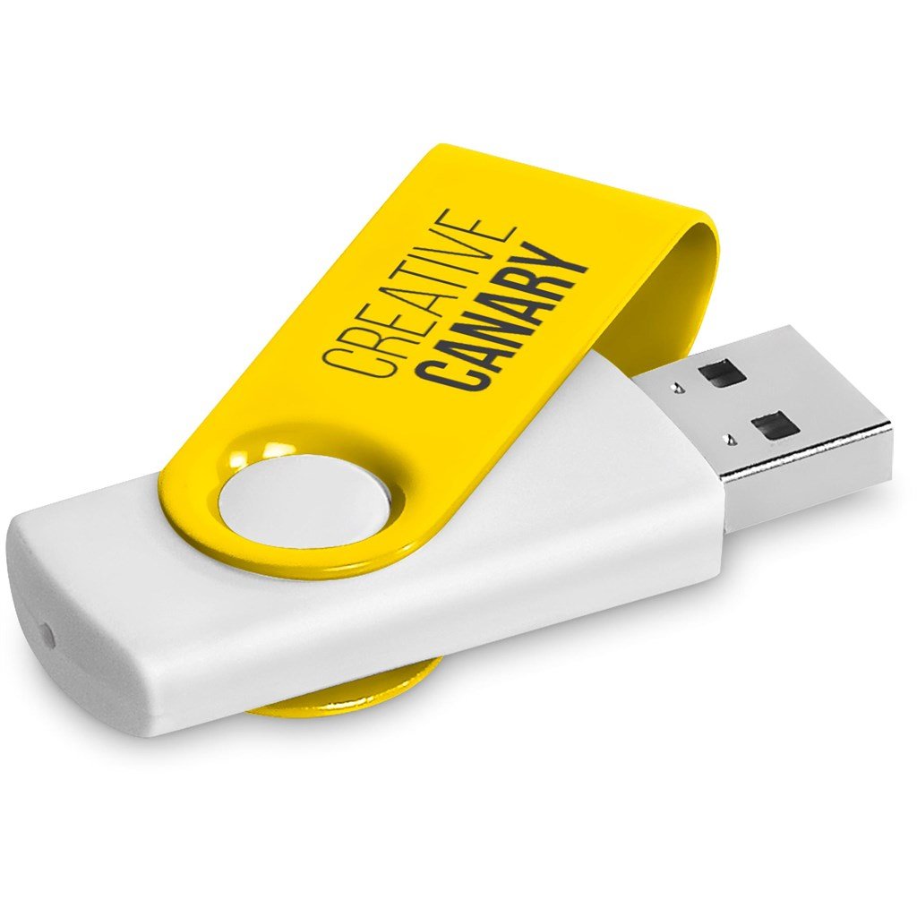 Axis Gyro White Flash Drive - 16GB / YELLOW - Drives,Flash Drives