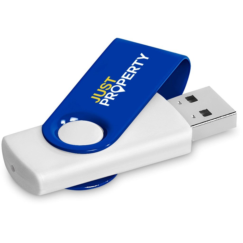 Axis Gyro White Flash Drive - 8GB / BLUE - Drives,Flash Drives