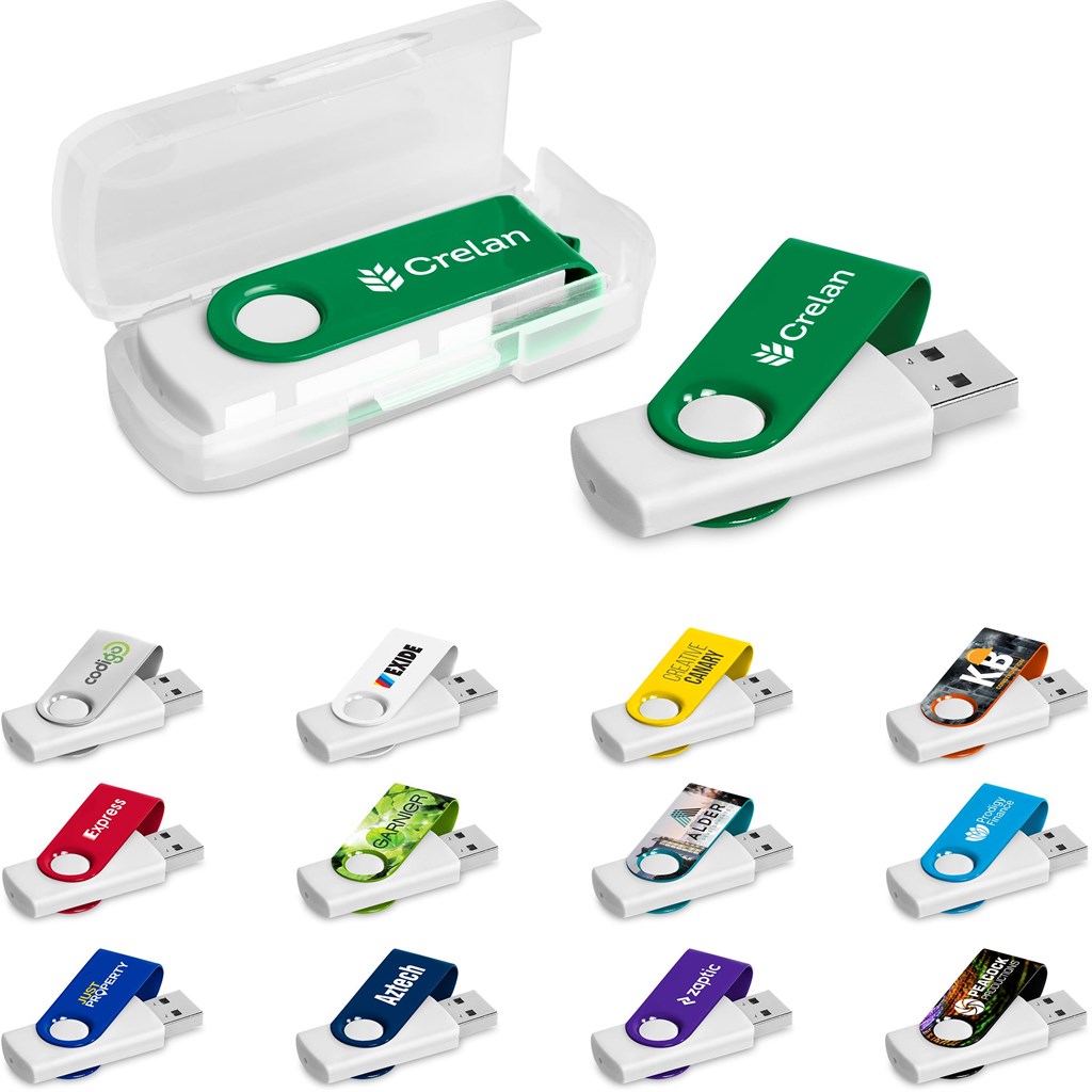 Axis Gyro White Flash Drive - 8GB - Drives,Flash Drives