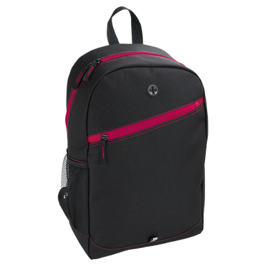 Backpack With Contrast Colour Diagonal Zip Red / STD / Regular - Backpacks