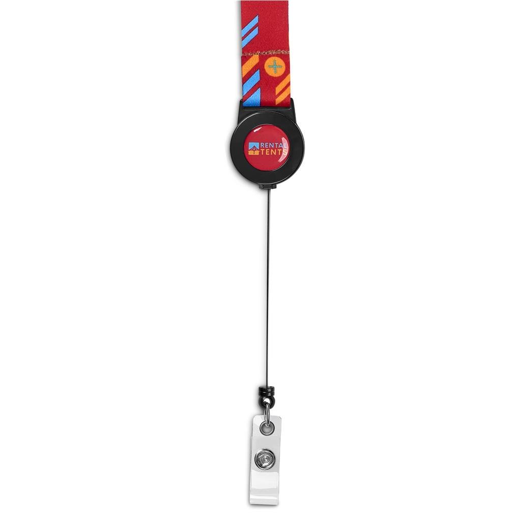 Badge Reel Single-Sided Satin Lanyard BLACK - Lanyards,Lanyards,Custom Lanyards Wrist Straps and Keyholders,Custom Keyholders