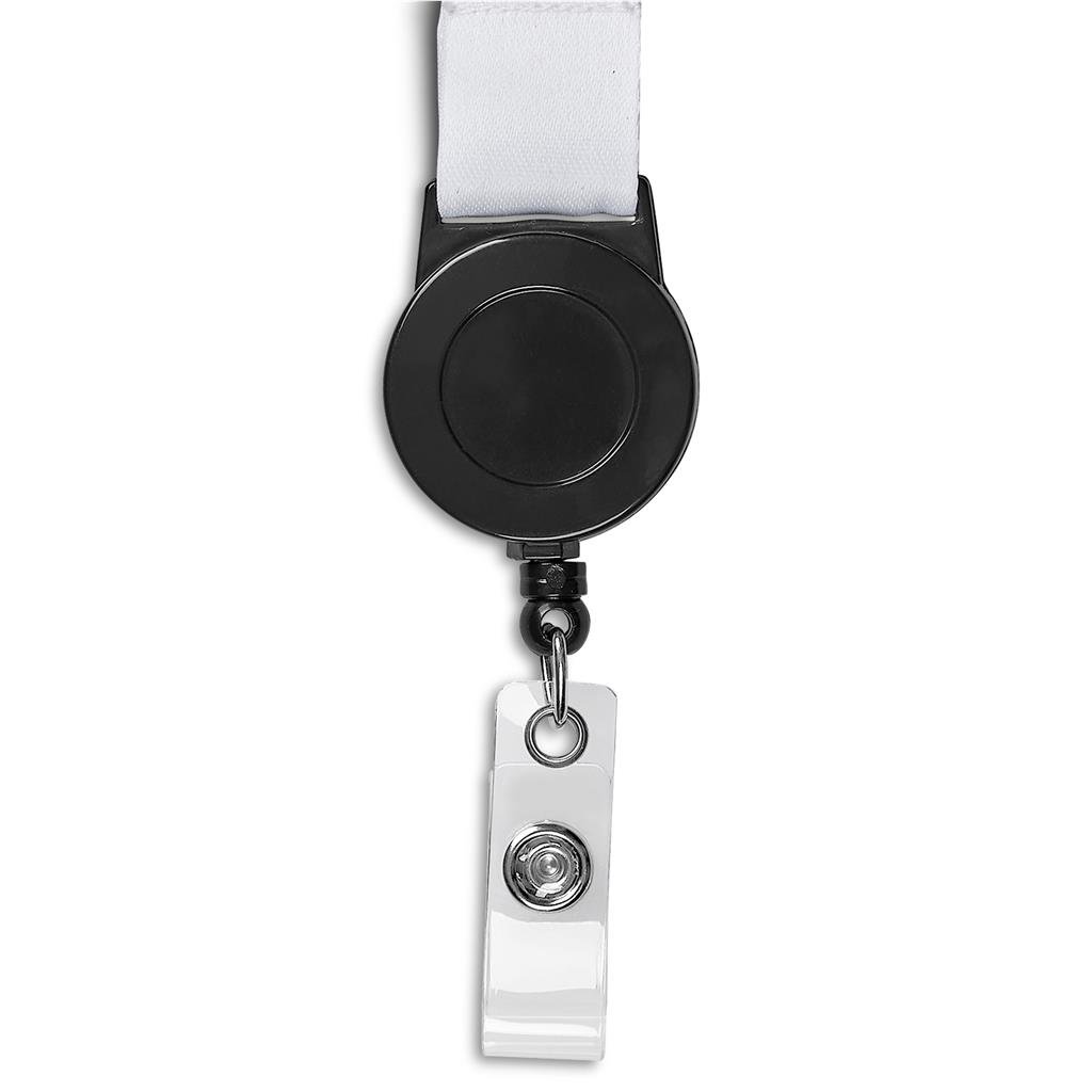 Badge Reel Single-Sided Satin Lanyard BLACK - Lanyards,Lanyards,Custom Lanyards Wrist Straps and Keyholders,Custom Keyholders