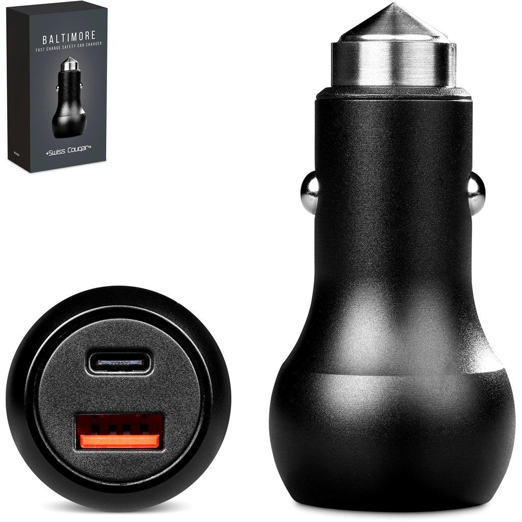 Baltimore 2 -in-1 Fast Car Charger & Tool BLACK - On the Road,Chargers and Adaptors,Technology