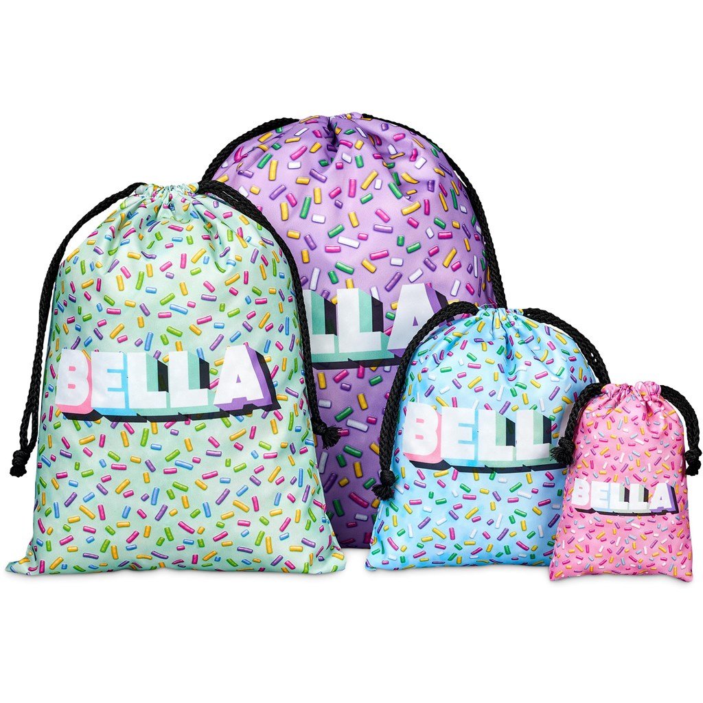 Custom Benguela Jumbo Polyester Drawstring Pouch BLACK - Bags and Backpacks,Custom Backpacks