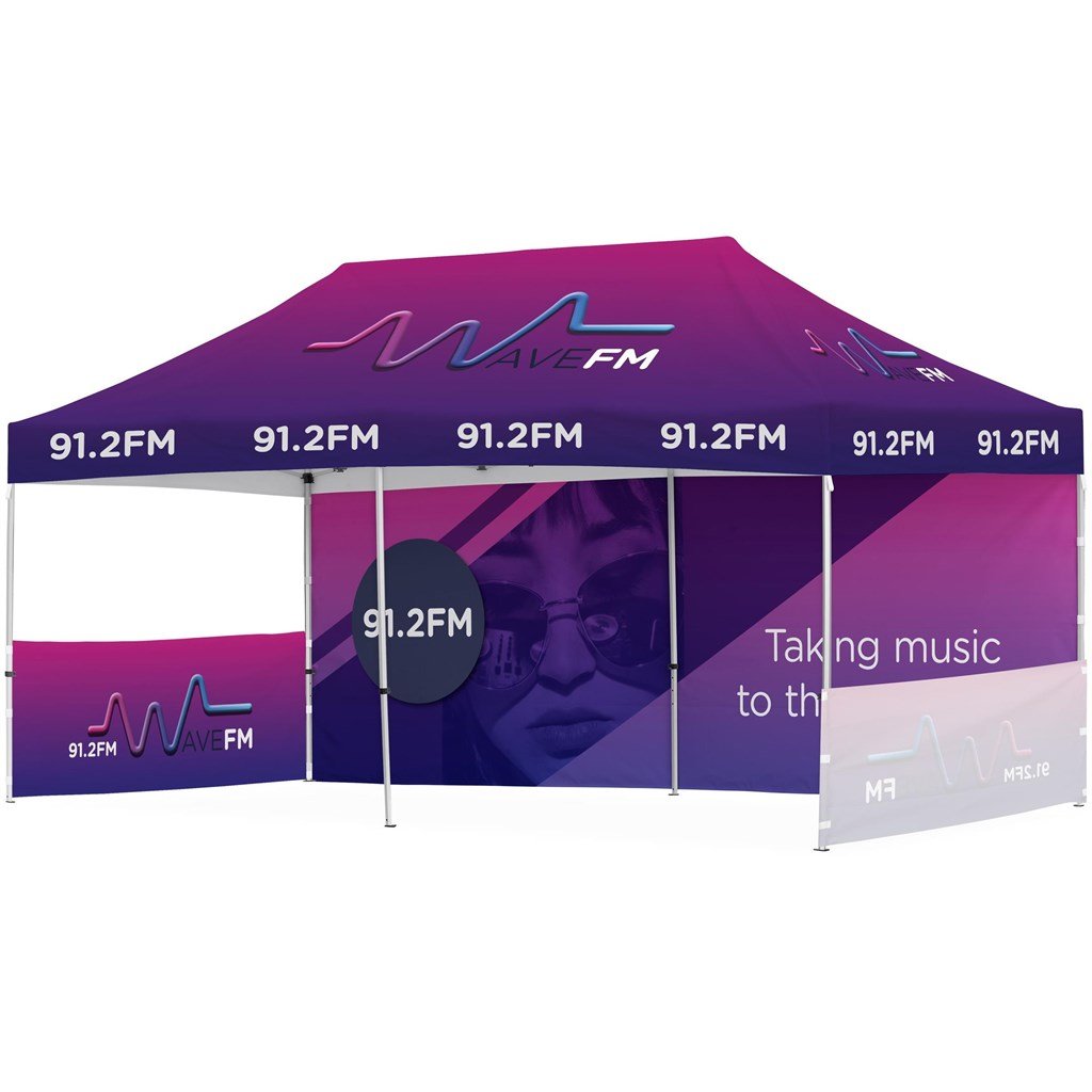 Custom Branded Gazebo 6m X 3m - 1 Long Full-Wall Skin - 2 Short Half-Wall Skins - Canopies & Gazebos