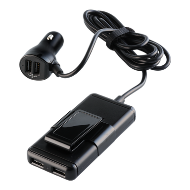 Car Charger with USB Hub Black / STD / Last Buy - Technology