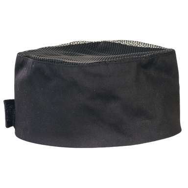 Chef Beanie With Mesh Black / STD / Last Buy - Head Wear Range