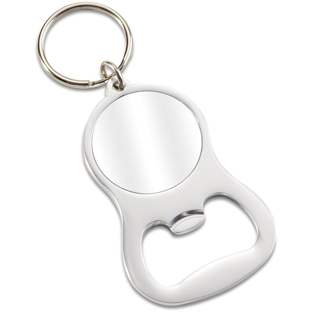 Chevron Dome Bottle Opener Keyholder Silver / S - Keychains