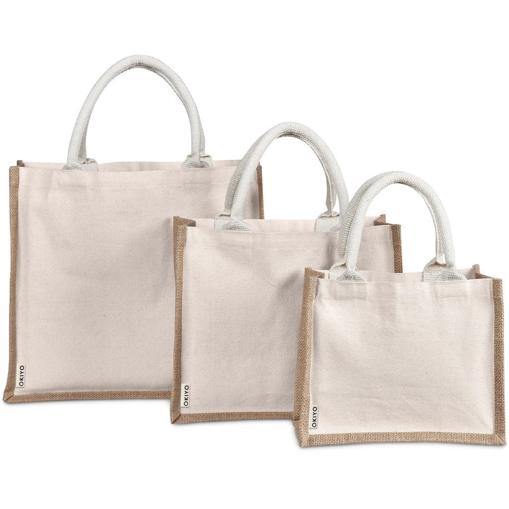 Chinsai Mini Jute & Cotton Gift Bag NATURAL - Eco-Friendly Bags,Cotton and Bags,Shoppers Totes,Cotton Products,Jute Products,Bags,Bags