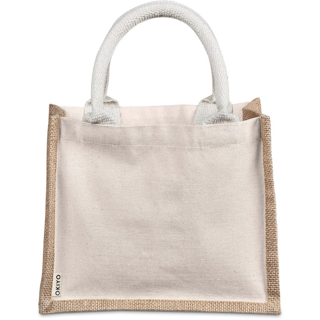 Chinsai Mini Jute & Cotton Gift Bag NATURAL - Eco-Friendly Bags,Cotton and Bags,Shoppers Totes,Cotton Products,Jute Products,Bags,Bags