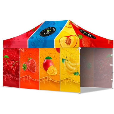 Coated Steel Sublimated Gazebo 4.5 x 3m - 2 Long Full-Wall Skins - 4.5m Gazebos