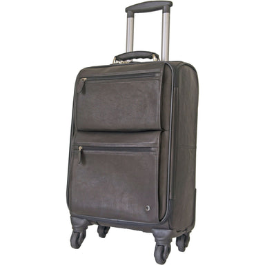 Columbia 4 Wheel On Board Leather Laptop Trolley | Brown-Suitcases