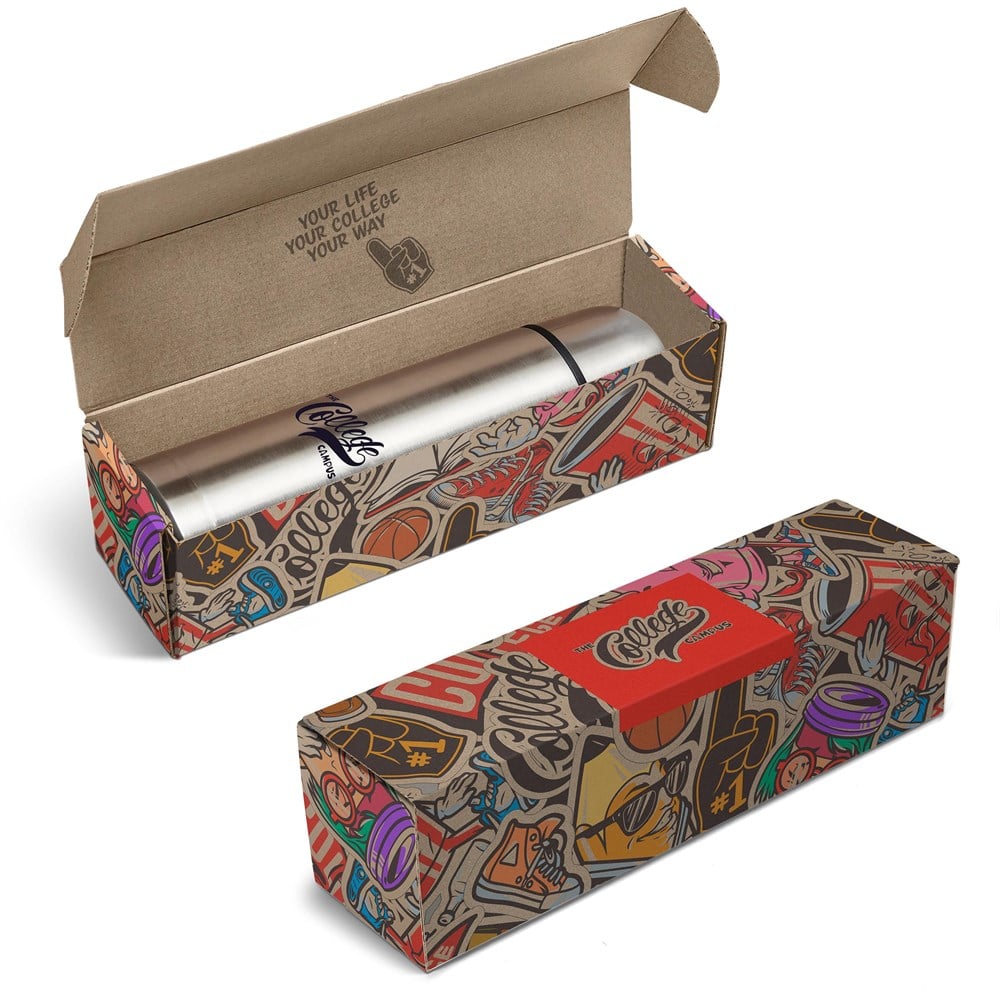 Consulate Flask in Bianca Custom Gift Box Silver / S