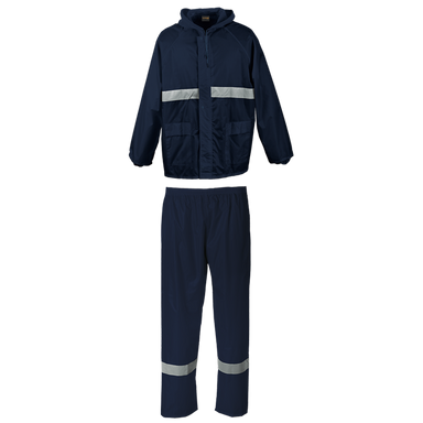 Contract Reflective Rain Suit  Navy/Reflect / SML / 