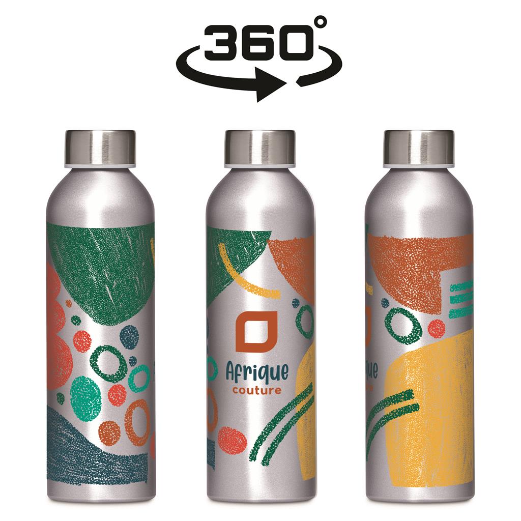 Cosmo Recycled Aluminium Water Bottle - 650ml - Bottles,Drinkware,Recycled Drinkware,Full-Wrap UV Bottles