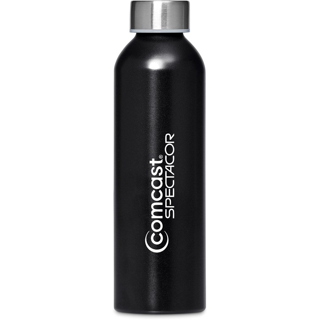 Cosmo Recycled Aluminium Water Bottle - 650ml BLACK - Bottles,Drinkware,Recycled Drinkware,Full-Wrap UV Bottles