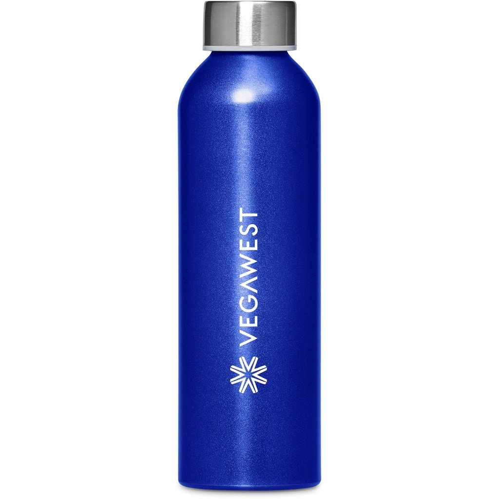 Cosmo Recycled Aluminium Water Bottle - 650ml BLUE - Bottles,Drinkware,Recycled Drinkware,Full-Wrap UV Bottles