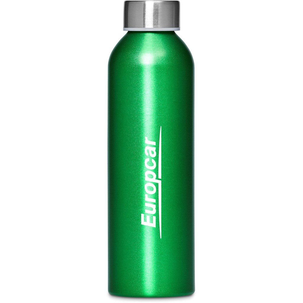 Cosmo Recycled Aluminium Water Bottle - 650ml GREEN - Bottles,Drinkware,Recycled Drinkware,Full-Wrap UV Bottles