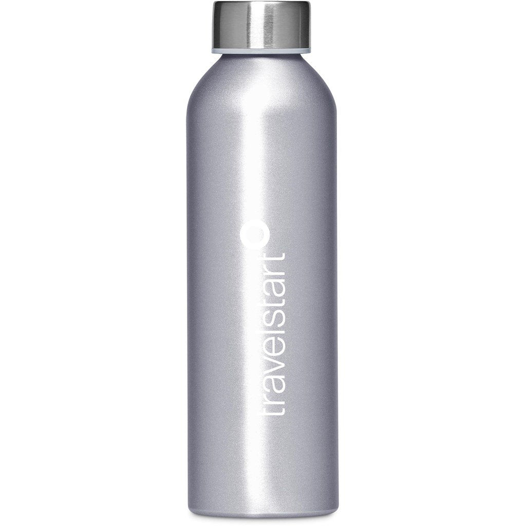 Cosmo Recycled Aluminium Water Bottle - 650ml SILVER - Bottles,Drinkware,Recycled Drinkware,Full-Wrap UV Bottles