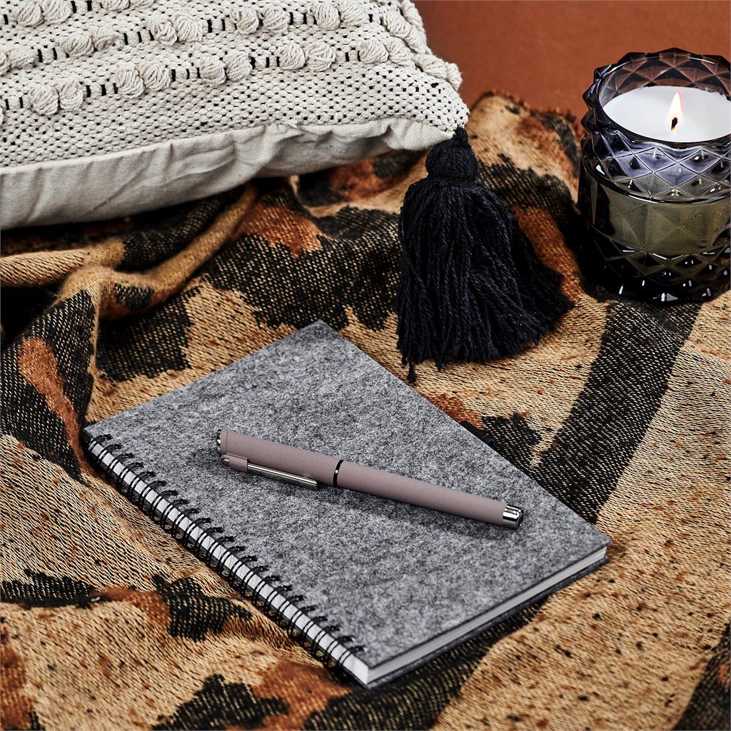 Fuji Recycled PET Felt A5 Spiral Notebook GREY - Notebooks,Eco-Friendly Notebooks,Recycled Products,Notebooks,Ideas