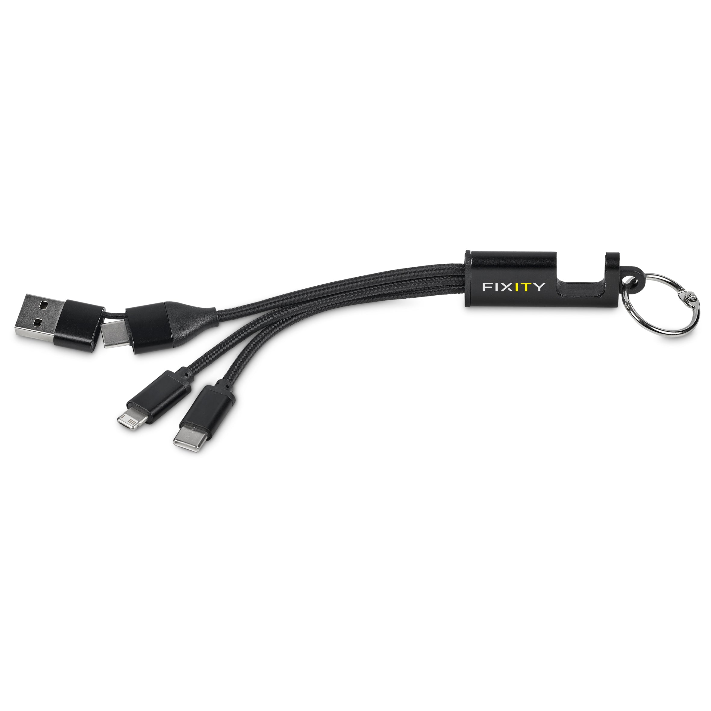 Furban 4-in-1 Charging Cable with Phone Stand Black / BL