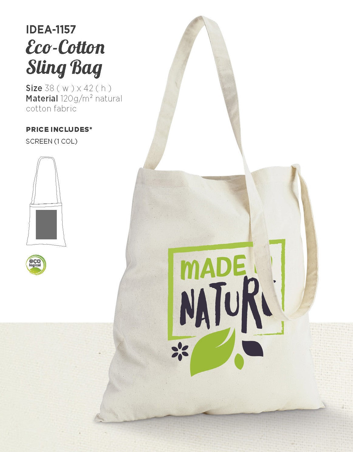 Eco-Cotton Sling Bag-Natural-NT