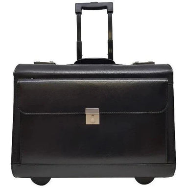 Genuine Leather Pilot Case on Wheels - Briefcases