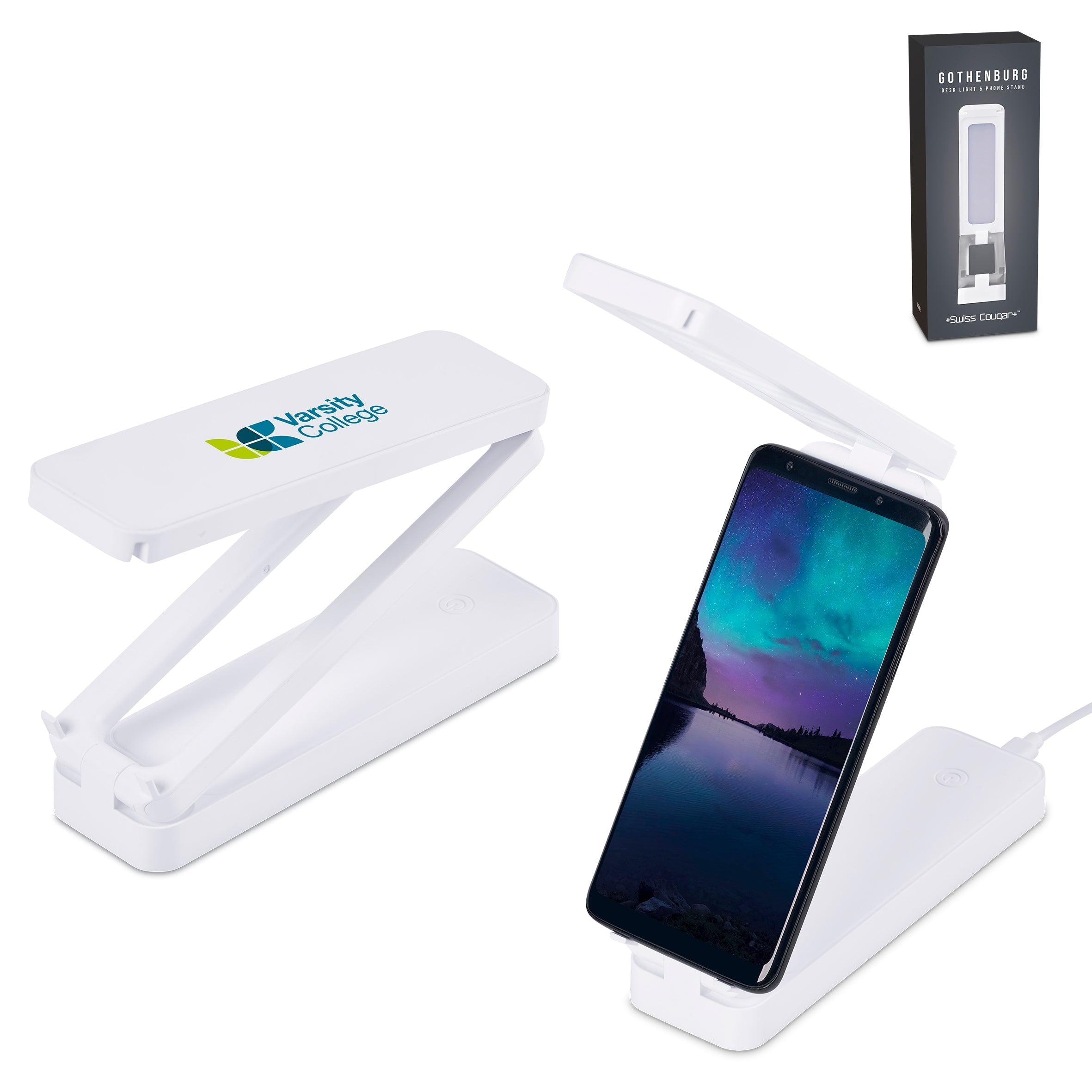 Gothenburg Desk Light & Phone Stand Solid White / SW - Mobile Accessories