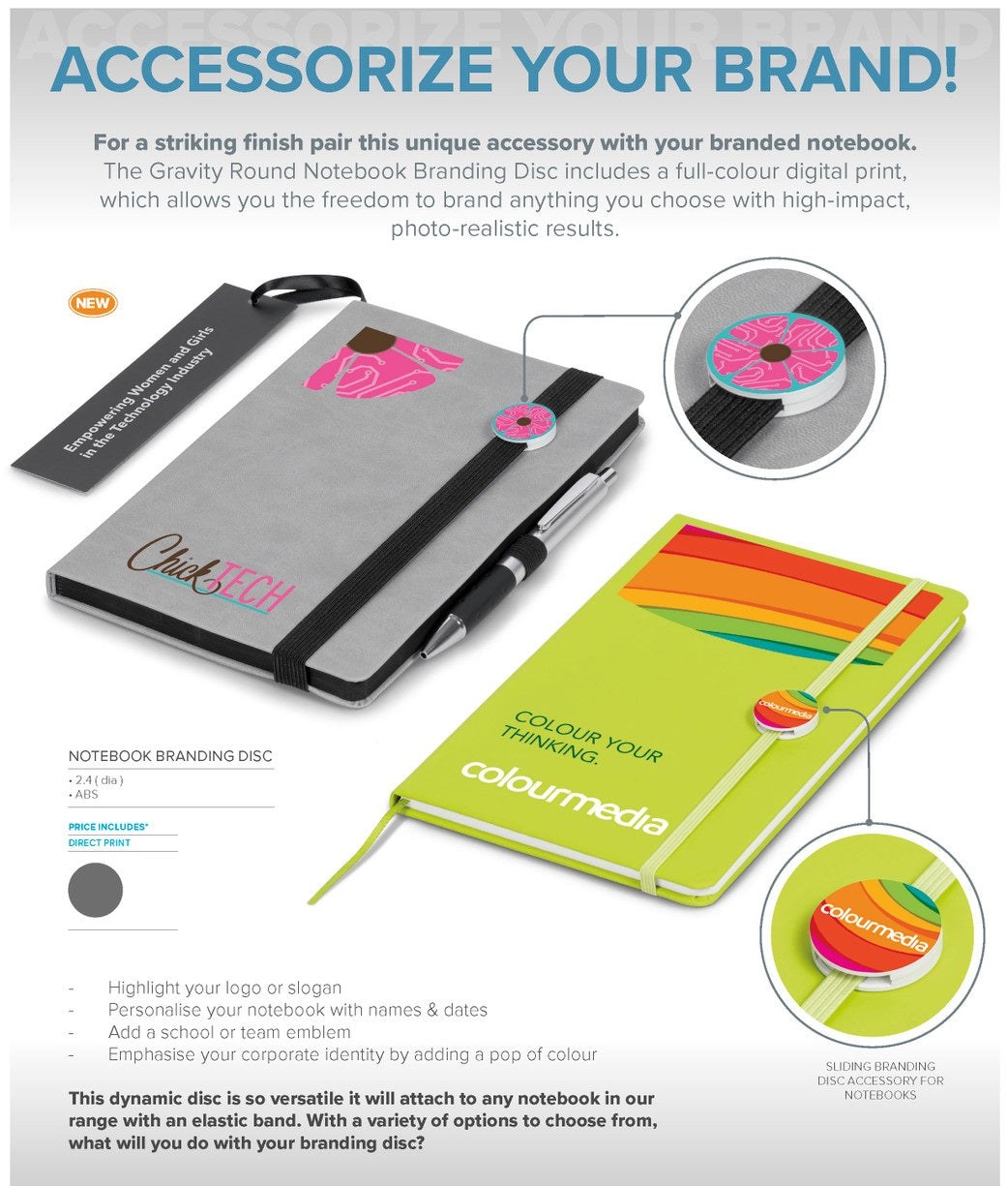 Gravity Round Notebook Disc Solid White / SW - Writing & Drawing Instrument Accessories