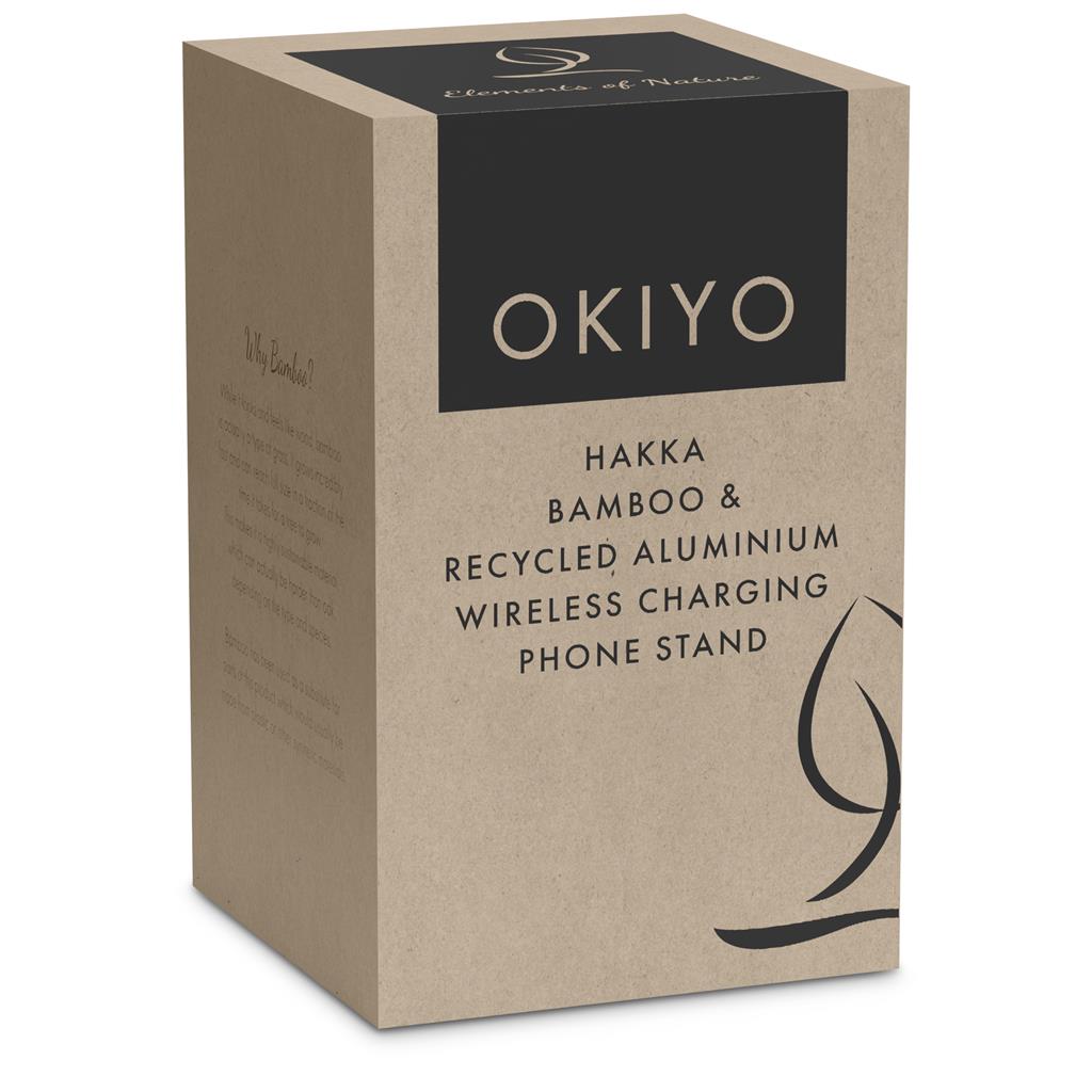 Hakka Bamboo & Recycled Aluminium Wireless Charging Phone Stand NATURAL - Chargers,Bamboo Products,Technology