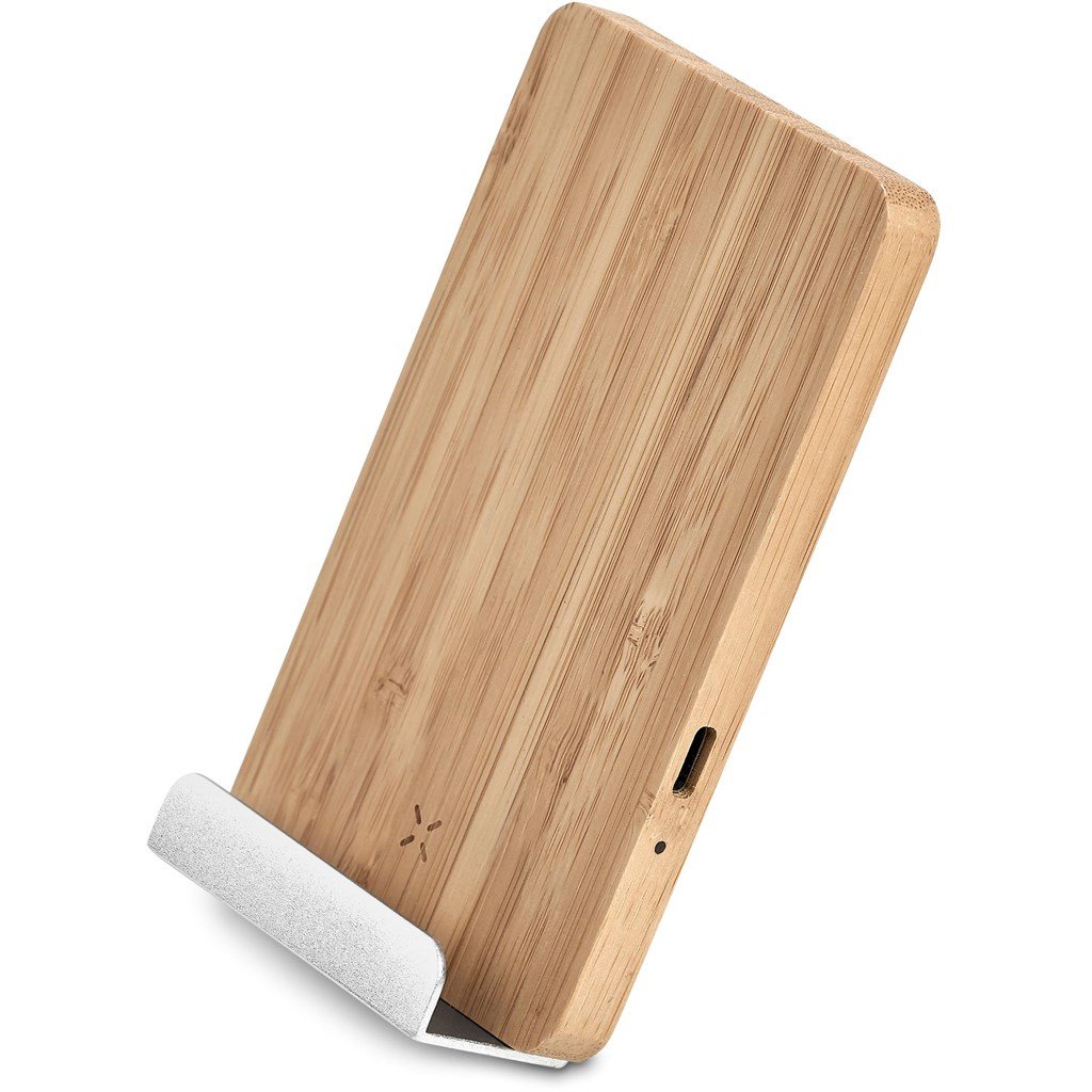 Hakka Bamboo & Recycled Aluminium Wireless Charging Phone Stand NATURAL - Chargers,Bamboo Products,Technology