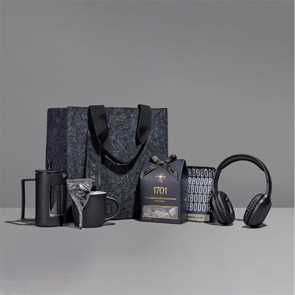 Hampin Hot Hamper BLACK - Unisex Hampers,Coffee Hampers,Tech Hampers