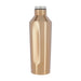 Gold stainless steel bottle with the lid on 