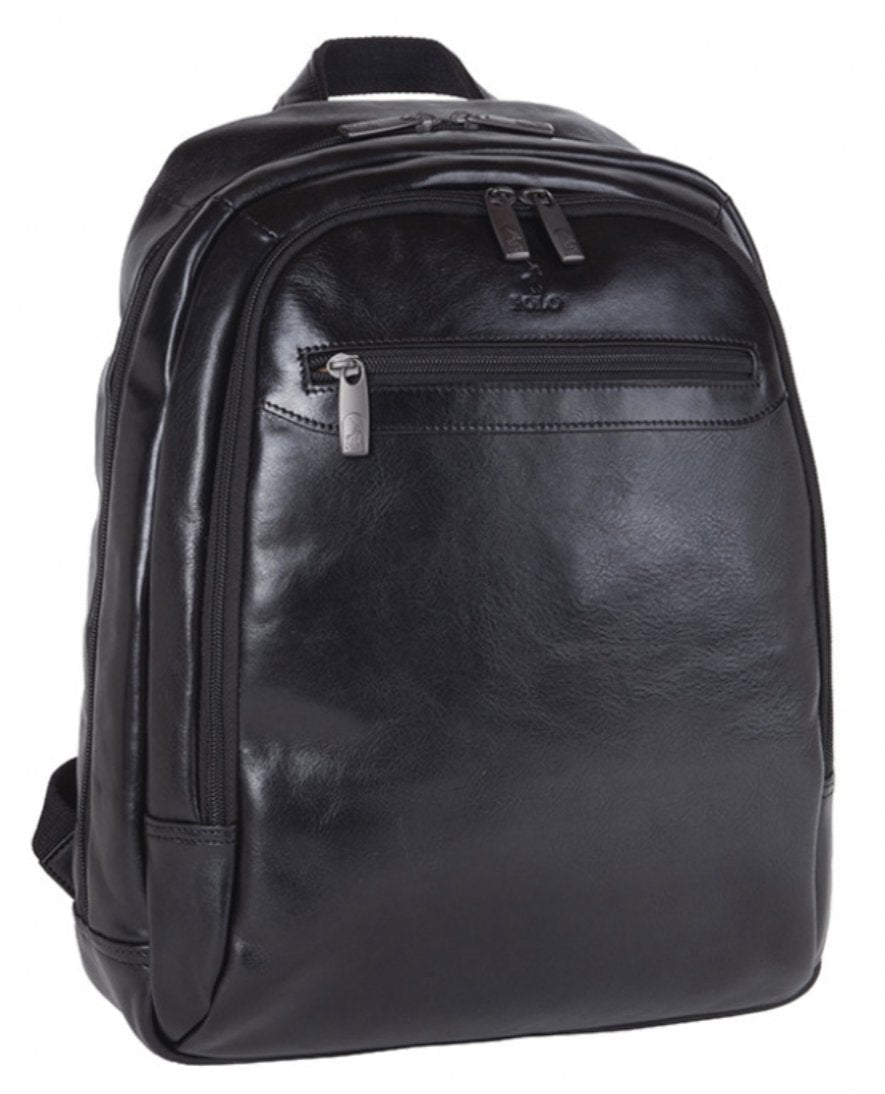 Italian Leather Casual Backpack | Black-Backpacks