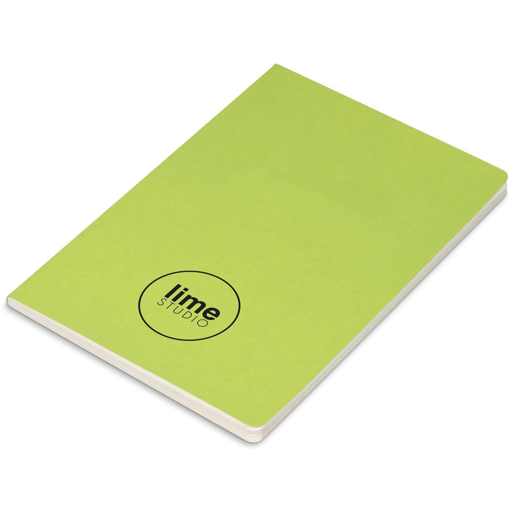 Lime notebook closed from Custom Brands