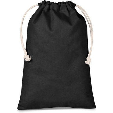Kokomo Midi Cotton Drawstring Pouch BLACK - Bags,Drawstring Bags,Bags