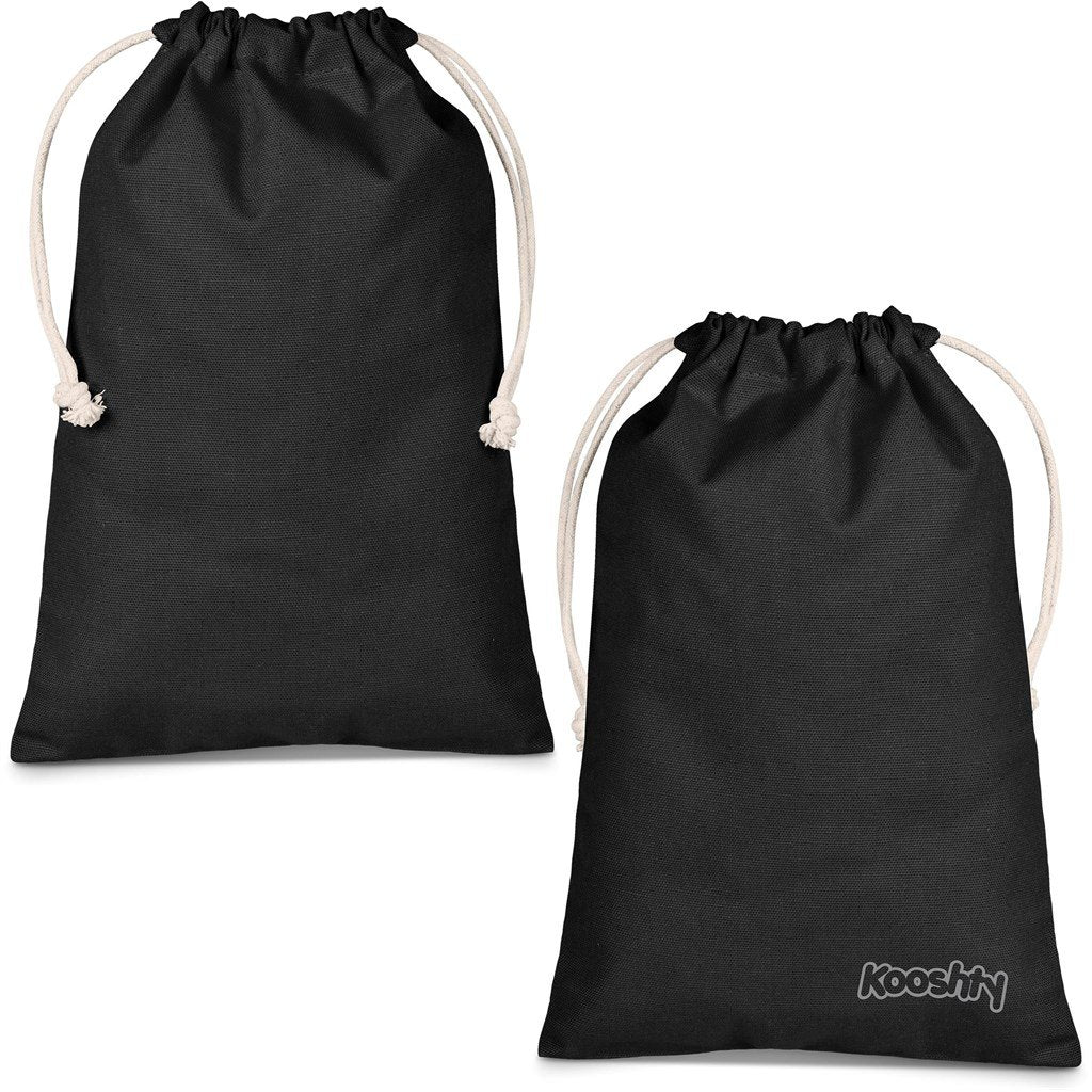 Kokomo Midi Cotton Drawstring Pouch BLACK - Bags,Drawstring Bags,Bags