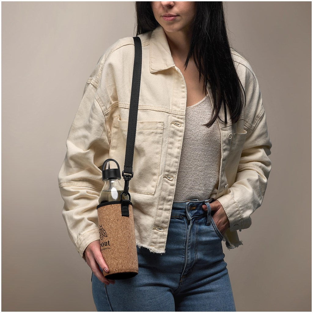 Kork Hands-Free Glass Water Bottle – 850ml Black / BL - Bottles