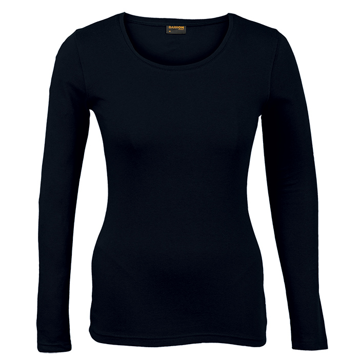 Ladies 145g Long sleeve T-shirt (LTSL145B) Black / XS / Regular - T-Shirts