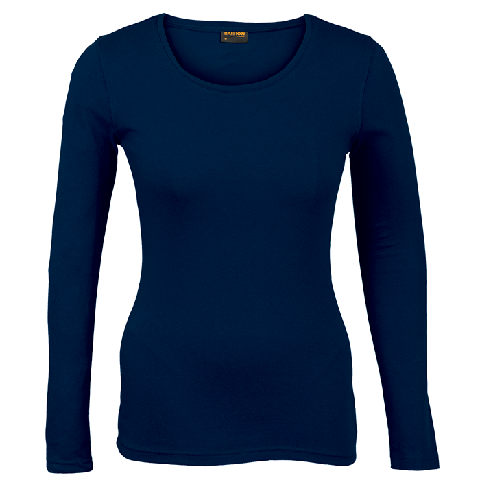 Ladies 145g Long sleeve T-shirt (LTSL145B) Navy / XS / Regular - T-Shirts