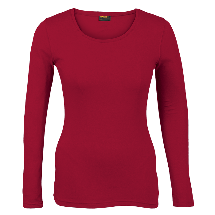 Ladies 145g Long sleeve T-shirt (LTSL145B) Red / XS / Regular - T-Shirts