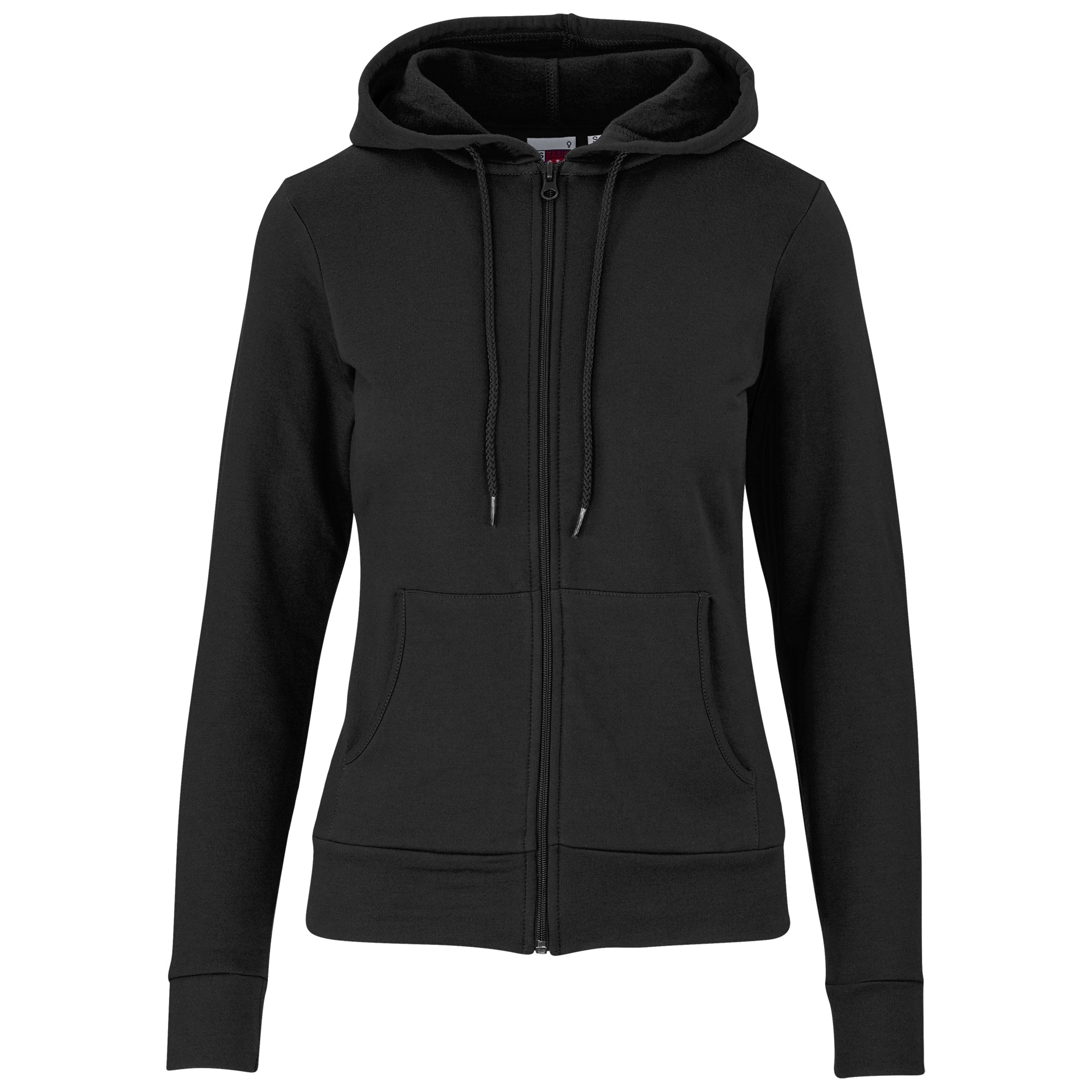 Ladies Bravo Hooded Sweater-L-Black-BL