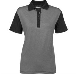 Ladies Crossfire Melange Golf Shirt-L-Grey-GY